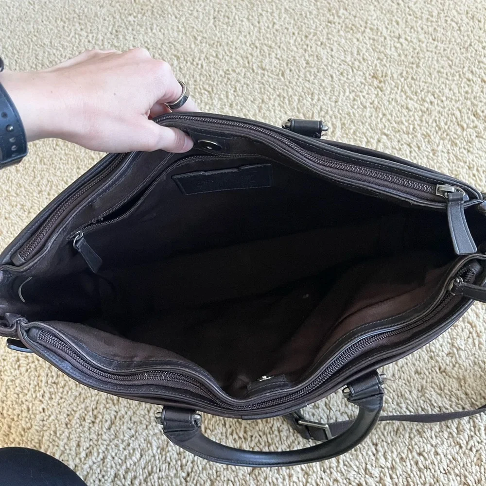 Coach Signature Print and Leather Briefcase